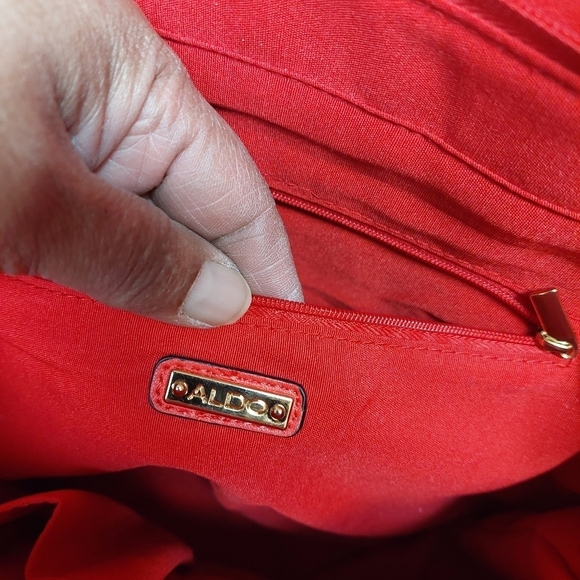 ALDO Candy Apple Red Tote Bag Purse - Picture 12 of 16
